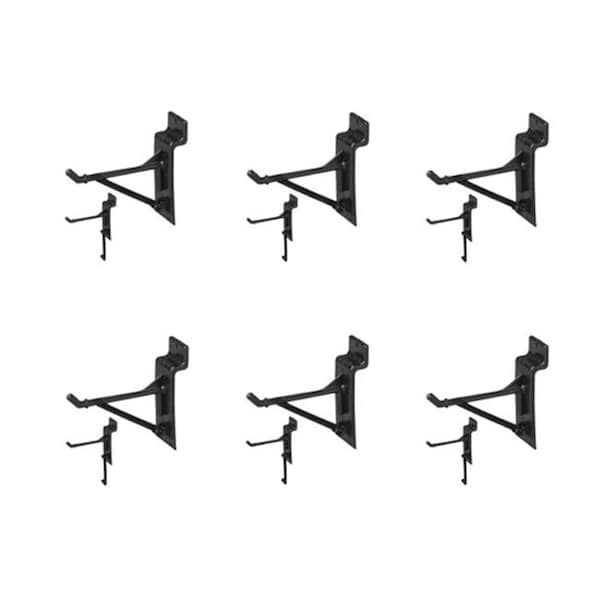 Jifram Extrusions 01100646 Easy Living Easy Wall Bag of Six 3 in. Black Plastic Slatwall Hooks with Removable Gussett 1100646 - main